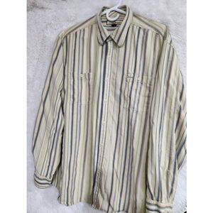 Tommy Bahama Striped Long Sleeve Silk Button Up XL